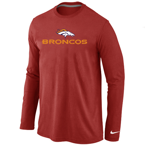 Nike Denver Broncos Authentic Logo Long Sleeve T-Shirt Red,We sell and wholesale Nike Denver Broncos Authentic Logo Long Sleeve T-Shirt Red on line form chian!