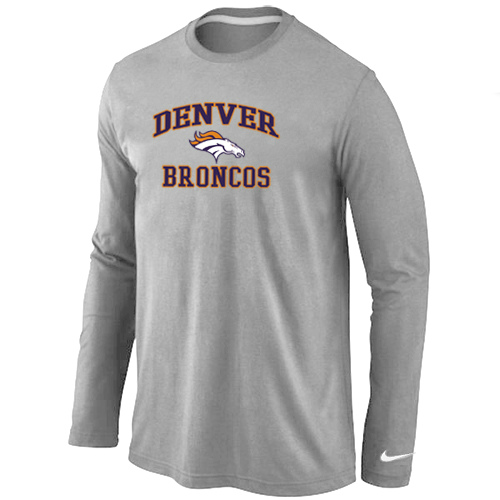 Nike Denver Broncos Heart & Soul Long Sleeve T-Shirt Gray,We sell and wholesale Nike Denver Broncos Heart & Soul Long Sleeve T-Shirt Gray on line form chian!