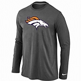 Nike Denver Broncos Logo Long Sleeve T-Shirt D.Gray