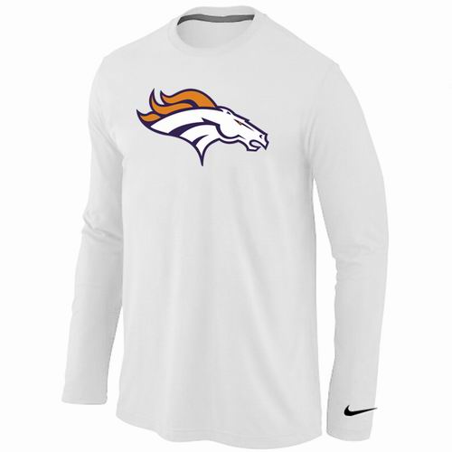 Nike Denver Broncos Logo Long Sleeve T-Shirt White,We sell and wholesale Nike Denver Broncos Logo Long Sleeve T-Shirt White on line form chian!