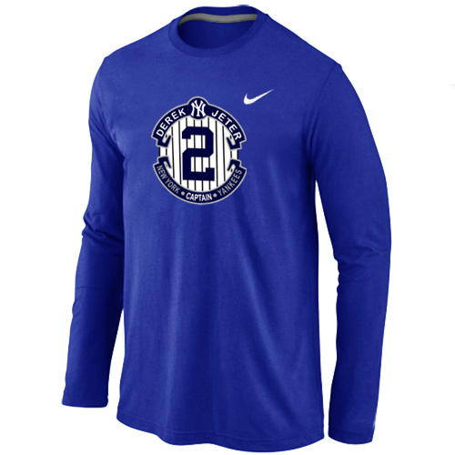Nike Derek Jeter New York Yankees Official Final Season Commemorative Logo Long Sleeve T-Shirt Blue,We sell and wholesale Nike Derek Jeter New York Yankees Official Final Season Commemorative Logo Long Sleeve T-Shirt Blue on line form chian!