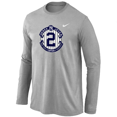 Nike Derek Jeter New York Yankees Official Final Season Commemorative Logo Long Sleeve T-Shirt Light Grey,We sell and wholesale Nike Derek Jeter New York Yankees Official Final Season Commemorative Logo Long Sleeve T-Shirt Light Grey on line form chian!
