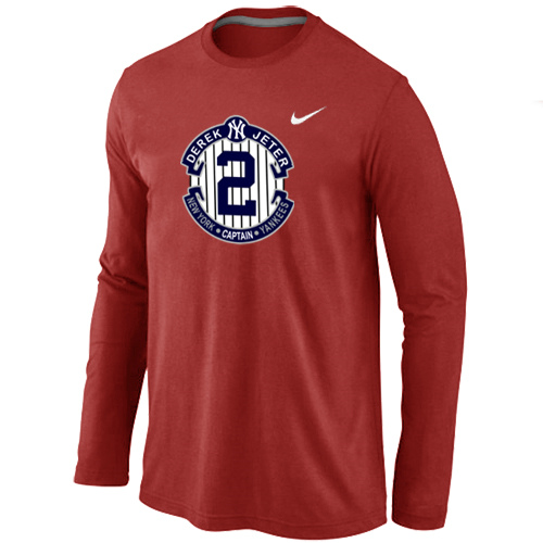 Nike Derek Jeter New York Yankees Official Final Season Commemorative Logo Long Sleeve T-Shirt Red,We sell and wholesale Nike Derek Jeter New York Yankees Official Final Season Commemorative Logo Long Sleeve T-Shirt Red on line form chian!