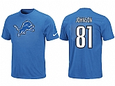 Nike Detroit Lions 81 Calvin Johnson Name & Number T-Shirt Blue,baseball caps,new era cap wholesale,wholesale hats