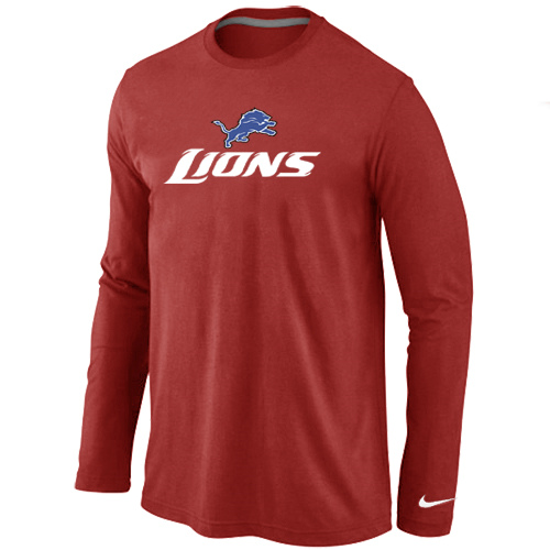 Nike Detroit Lions Authentic Logo Long Sleeve T-Shirt Red,We sell and wholesale Nike Detroit Lions Authentic Logo Long Sleeve T-Shirt Red on line form chian!