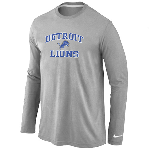 Nike Detroit Lions Heart & Soul Long Sleeve T-Shirt Gray,We sell and wholesale Nike Detroit Lions Heart & Soul Long Sleeve T-Shirt Gray on line form chian!