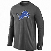 Nike Detroit Lions Logo Long Sleeve T-Shirt D.Gray,baseball caps,new era cap wholesale,wholesale hats