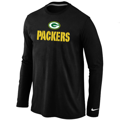 Nike Green Bay Packers Authentic Logo Long Sleeve T-Shirt Black,We sell and wholesale Nike Green Bay Packers Authentic Logo Long Sleeve T-Shirt Black on line form chian!