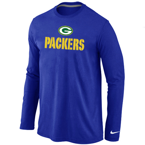 Nike Green Bay Packers Authentic Logo Long Sleeve T-Shirt Blue,We sell and wholesale Nike Green Bay Packers Authentic Logo Long Sleeve T-Shirt Blue on line form chian!