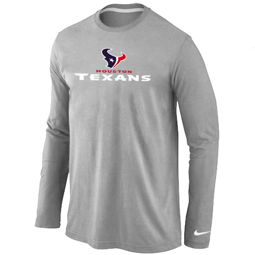 Nike Houston Texans  Authentic Logo Long Sleeve T-Shirt Gray,We sell and wholesale Nike Houston Texans  Authentic Logo Long Sleeve T-Shirt Gray on line form chian!