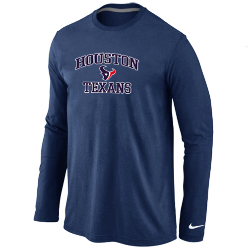 Nike Houston Texans  Heart & Soul Long Sleeve T-Shirt D.Blue,We sell and wholesale Nike Houston Texans  Heart & Soul Long Sleeve T-Shirt D.Blue on line form chian!