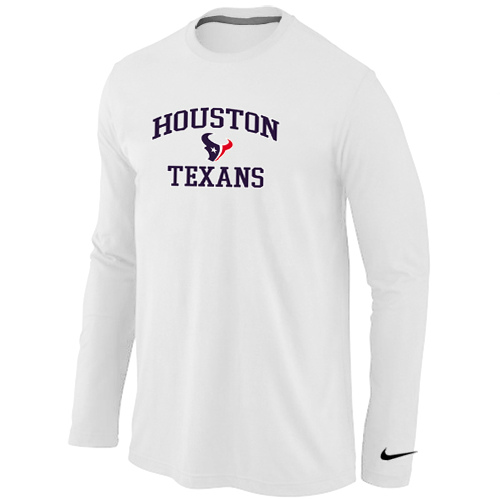 Nike Houston Texans  Heart & Soul Long Sleeve T-Shirt White,We sell and wholesale Nike Houston Texans  Heart & Soul Long Sleeve T-Shirt White on line form chian!