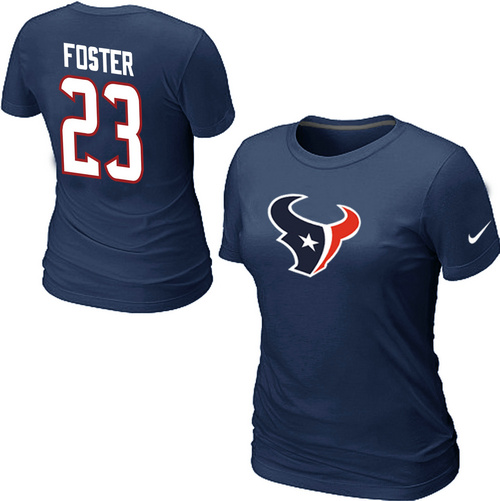 Nike Houston Texans 23 FOSTER Name & Number Blue Women's T-Shirt,We sell and wholesale Nike Houston Texans 23 FOSTER Name & Number Blue Women's T-Shirt on line form chian!