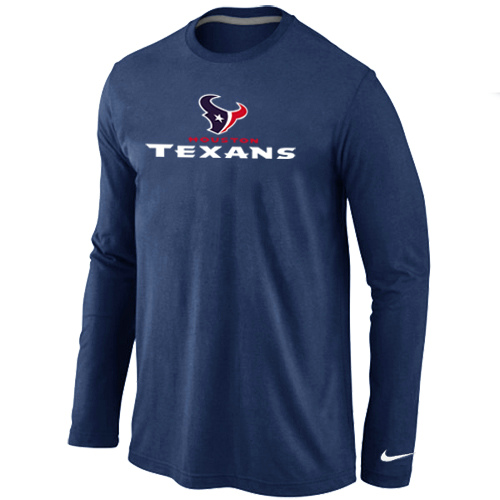 Nike Houston Texans Authentic Logo Long Sleeve T-Shirt D.Blue,We sell and wholesale Nike Houston Texans Authentic Logo Long Sleeve T-Shirt D.Blue on line form chian!