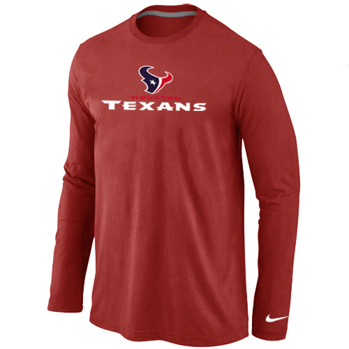 Nike Houston Texans Authentic Logo Long Sleeve T-Shirt Red,We sell and wholesale Nike Houston Texans Authentic Logo Long Sleeve T-Shirt Red on line form chian!