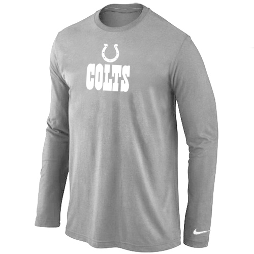 Nike Indianapolis Colts Authentic Logo Long Sleeve T-Shirt Light grey,We sell and wholesale Nike Indianapolis Colts Authentic Logo Long Sleeve T-Shirt Light grey on line form chian!
