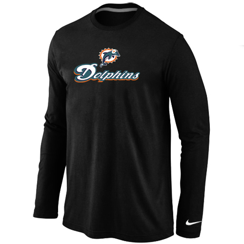 Nike Miami Dolphins Authentic Logo Long Sleeve T-Shirt Black,We sell and wholesale Nike Miami Dolphins Authentic Logo Long Sleeve T-Shirt Black on line form chian!