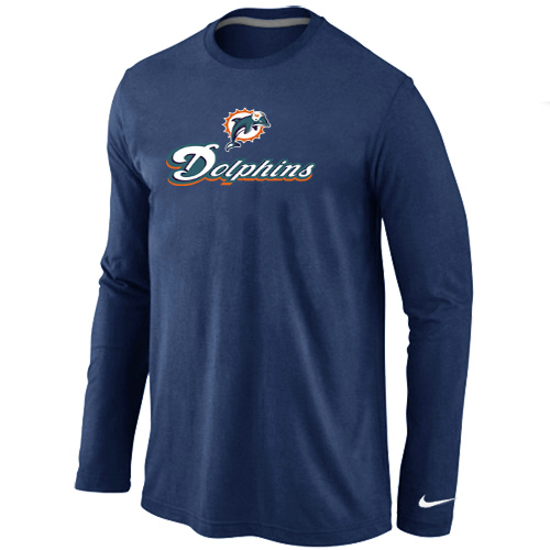 Nike Miami Dolphins Authentic Logo Long Sleeve T-Shirt D.Blue,We sell and wholesale Nike Miami Dolphins Authentic Logo Long Sleeve T-Shirt D.Blue on line form chian!