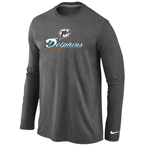 Nike Miami Dolphins Authentic Logo Long Sleeve T-Shirt D.Gray,We sell and wholesale Nike Miami Dolphins Authentic Logo Long Sleeve T-Shirt D.Gray on line form chian!