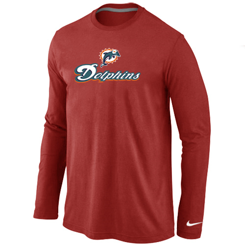 Nike Miami Dolphins Authentic Logo Long Sleeve T-Shirt Red,We sell and wholesale Nike Miami Dolphins Authentic Logo Long Sleeve T-Shirt Red on line form chian!