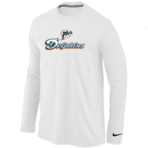 Nike Miami Dolphins Authentic Logo Long Sleeve T-Shirt White,We sell and wholesale Nike Miami Dolphins Authentic Logo Long Sleeve T-Shirt White on line form chian!