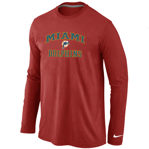 Nike Miami Dolphins Heart & Soul Long Sleeve T-Shirt Red,We sell and wholesale Nike Miami Dolphins Heart & Soul Long Sleeve T-Shirt Red on line form chian!