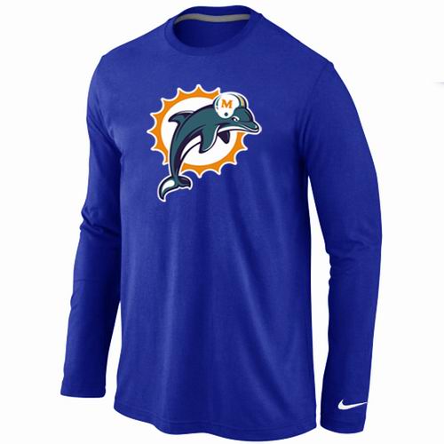 Nike Miami Dolphins Logo Long Sleeve T-Shirt Blue,We sell and wholesale Nike Miami Dolphins Logo Long Sleeve T-Shirt Blue on line form chian!