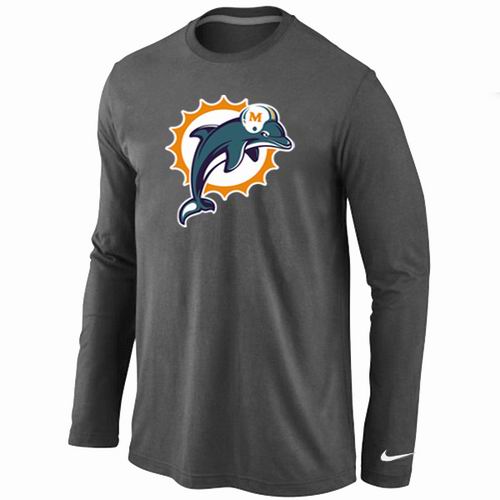 Nike Miami Dolphins Logo Long Sleeve T-Shirt D.Gray,We sell and wholesale Nike Miami Dolphins Logo Long Sleeve T-Shirt D.Gray on line form chian!