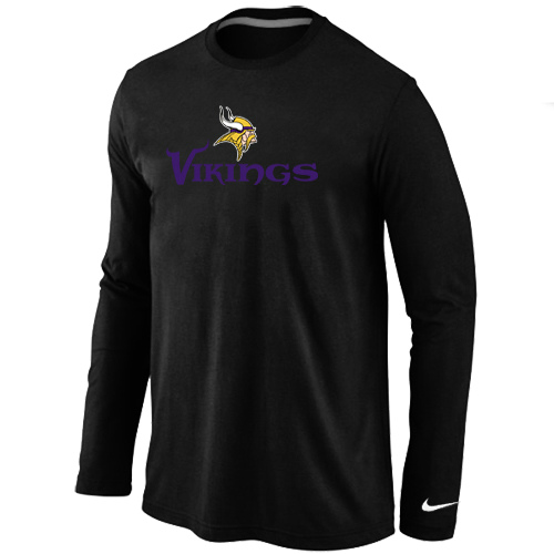 Nike Minnesota Vikings Authentic Logo Long Sleeve T-Shirt Black,We sell and wholesale Nike Minnesota Vikings Authentic Logo Long Sleeve T-Shirt Black on line form chian!