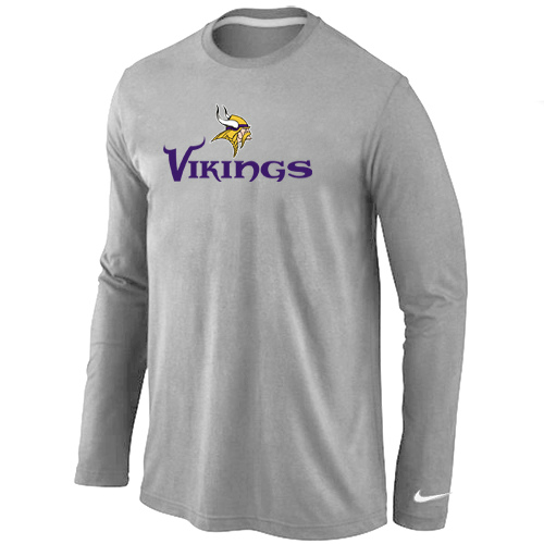 Nike Minnesota Vikings Authentic Logo Long Sleeve T-Shirt Gray,We sell and wholesale Nike Minnesota Vikings Authentic Logo Long Sleeve T-Shirt Gray on line form chian!