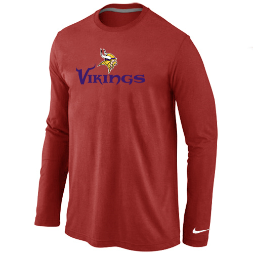 Nike Minnesota Vikings Authentic Logo Long Sleeve T-Shirt Red,We sell and wholesale Nike Minnesota Vikings Authentic Logo Long Sleeve T-Shirt Red on line form chian!