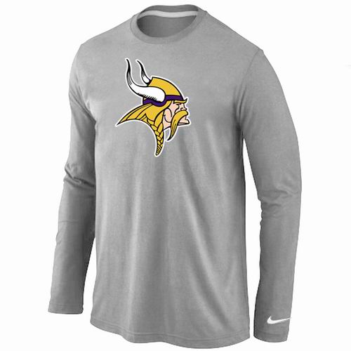 Nike Minnesota Vikings Logo Long Sleeve T-Shirt Gray,We sell and wholesale Nike Minnesota Vikings Logo Long Sleeve T-Shirt Gray on line form chian!