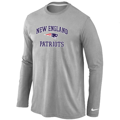 Nike New England Patriots Heart & Soul Long Sleeve T-Shirt Gray,We sell and wholesale Nike New England Patriots Heart & Soul Long Sleeve T-Shirt Gray on line form chian!