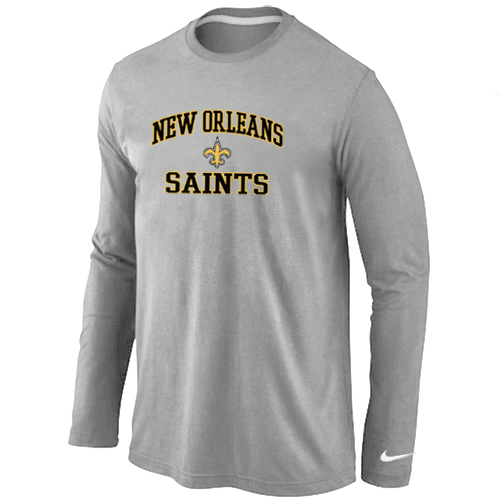 Nike New Orleans Saints Heart & Soul Long Sleeve T-Shirt Gray,We sell and wholesale Nike New Orleans Saints Heart & Soul Long Sleeve T-Shirt Gray on line form chian!