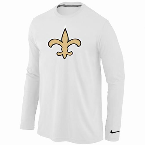 Nike New Orleans Saints Logo Long Sleeve T-Shirt White,We sell and wholesale Nike New Orleans Saints Logo Long Sleeve T-Shirt White on line form chian!