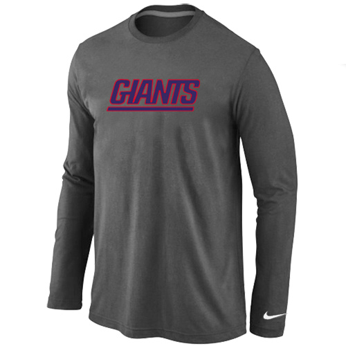 Nike New York Giants Authentic Logo Long Sleeve T-Shirt D.Gray,We sell and wholesale Nike New York Giants Authentic Logo Long Sleeve T-Shirt D.Gray on line form chian!