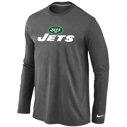 Nike New York Jets Authentic Logo Long Sleeve T-Shirt D.Gray,We sell and wholesale Nike New York Jets Authentic Logo Long Sleeve T-Shirt D.Gray on line form chian!
