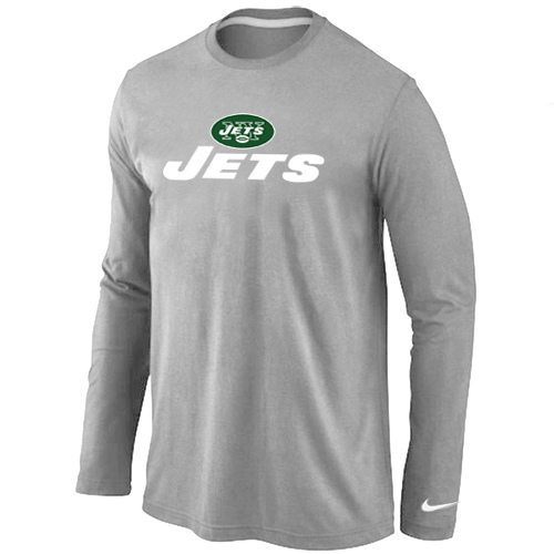 Nike New York Jets Authentic Logo Long Sleeve T-Shirt Gray,We sell and wholesale Nike New York Jets Authentic Logo Long Sleeve T-Shirt Gray on line form chian!