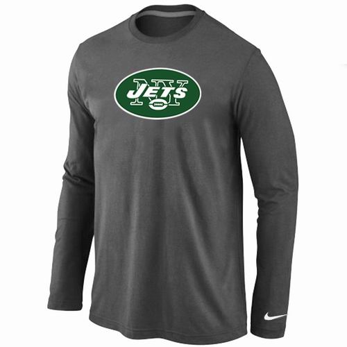 Nike New York Jets Logo Long Sleeve T-Shirt D.Gray,We sell and wholesale Nike New York Jets Logo Long Sleeve T-Shirt D.Gray on line form chian!