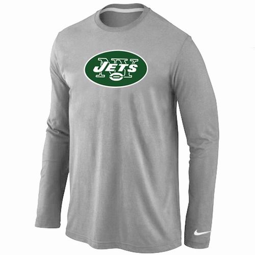 Nike New York Jets Logo Long Sleeve T-Shirt Gray,We sell and wholesale Nike New York Jets Logo Long Sleeve T-Shirt Gray on line form chian!