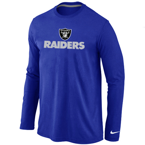 Nike Oakland Raiders Authentic Logo Long Sleeve T-Shirt Blue,We sell and wholesale Nike Oakland Raiders Authentic Logo Long Sleeve T-Shirt Blue on line form chian!