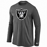 Nike Oakland Raiders Logo Long Sleeve T-Shirt D.Gray,baseball caps,new era cap wholesale,wholesale hats