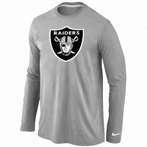 Nike Oakland Raiders Logo Long Sleeve T-Shirt Gray,We sell and wholesale Nike Oakland Raiders Logo Long Sleeve T-Shirt Gray on line form chian!