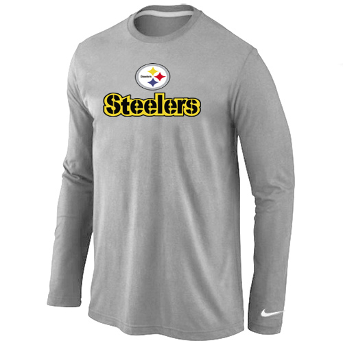 Nike Pittsburgh Steelers Authentic Logo Long Sleeve T-Shirt Gray,We sell and wholesale Nike Pittsburgh Steelers Authentic Logo Long Sleeve T-Shirt Gray on line form chian!
