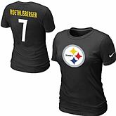 Nike Pittsburgh Steelers Ben Roethlisberger Name & Number Women's T-Shirt Black