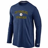Nike Pittsburgh Steelers Heart & Soul Long Sleeve T-Shirt D.Blue,baseball caps,new era cap wholesale,wholesale hats