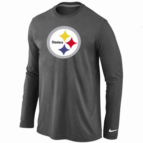 Nike Pittsburgh Steelers Logo Long Sleeve T-Shirt D.Gray,We sell and wholesale Nike Pittsburgh Steelers Logo Long Sleeve T-Shirt D.Gray on line form chian!