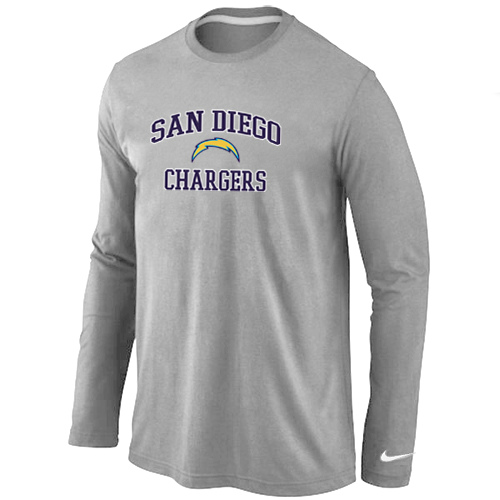Nike San Diego Chargers Heart & Soul Long Sleeve T-Shirt Gray,We sell and wholesale Nike San Diego Chargers Heart & Soul Long Sleeve T-Shirt Gray on line form chian!