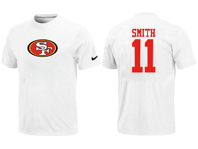 Nike San Francisco 49ers 11 SMITH Name & Number T-Shirt White,We sell and wholesale Nike San Francisco 49ers 11 SMITH Name & Number T-Shirt White on line form chian!