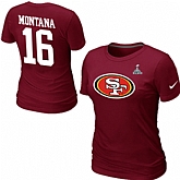 Nike San Francisco 49ers 16 Montana Name & Number Super Bowl XLVII Women's T-Shirt Red,baseball caps,new era cap wholesale,wholesale hats